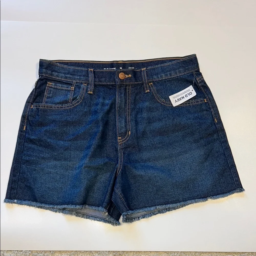 Girls Plus Size 18 Old Navy High Rise Denim blue jean shorts NWT